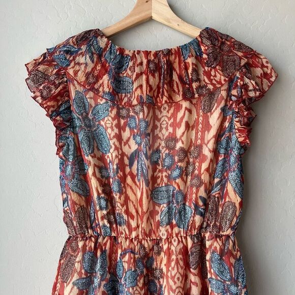NWT Marie Oliver Dress Metallic Tiered Ruffle Gemma Mini Dress Red Size XS‎ - Picture 6 of 11